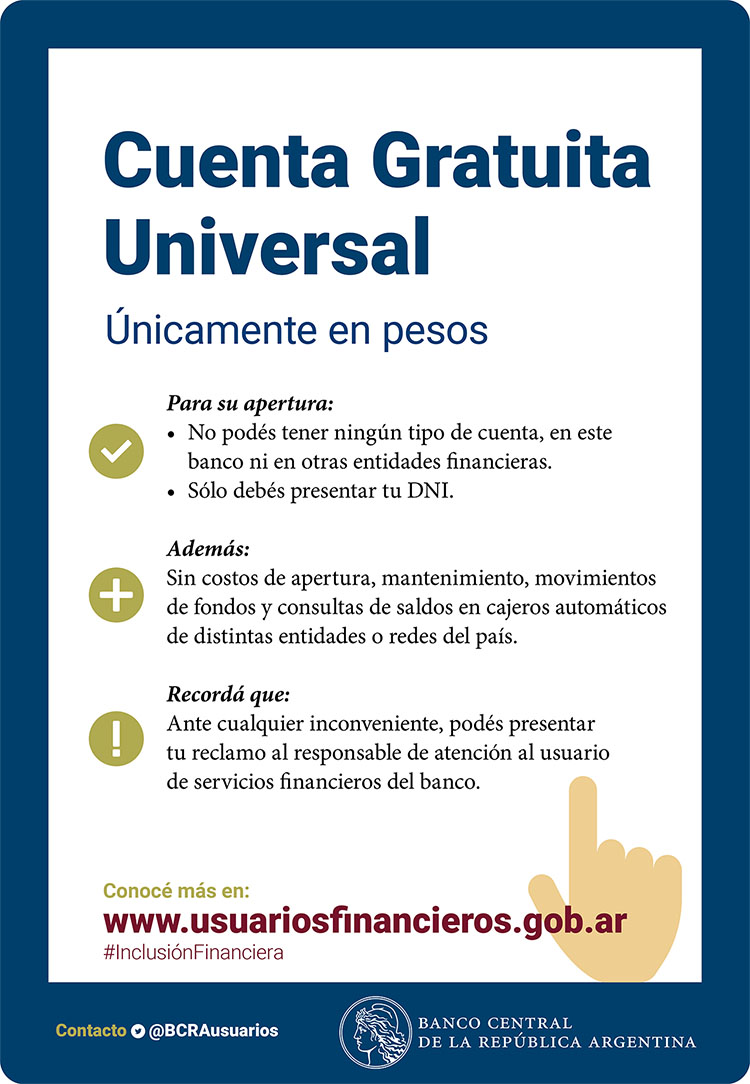 Cuenta Gratuita Universal. Únicamente en pesos.